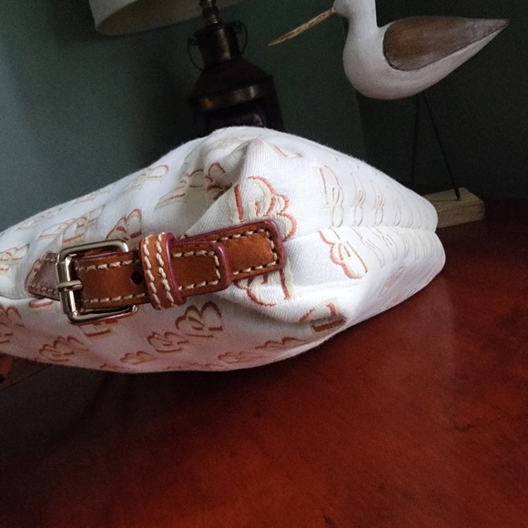 Dooney & Bourke Frederica Crossbody Cream & Brown Monogram w/ Tan Leather - Picture 12 of 16